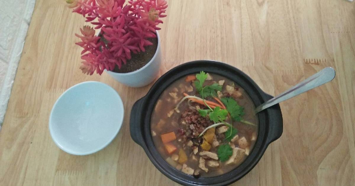 Canh gạo lứt chay