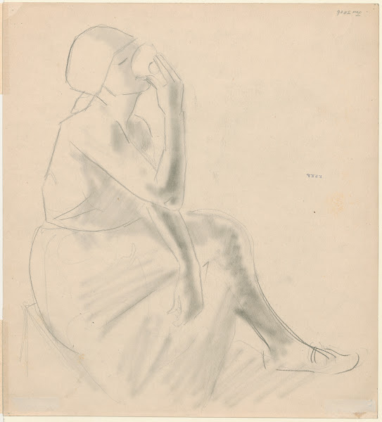 Sitting girl drinking from a bowl