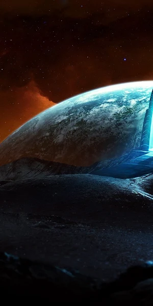 Space, Digital Art, Science Fiction, Planet, Gates Full HD Wallpaper Background