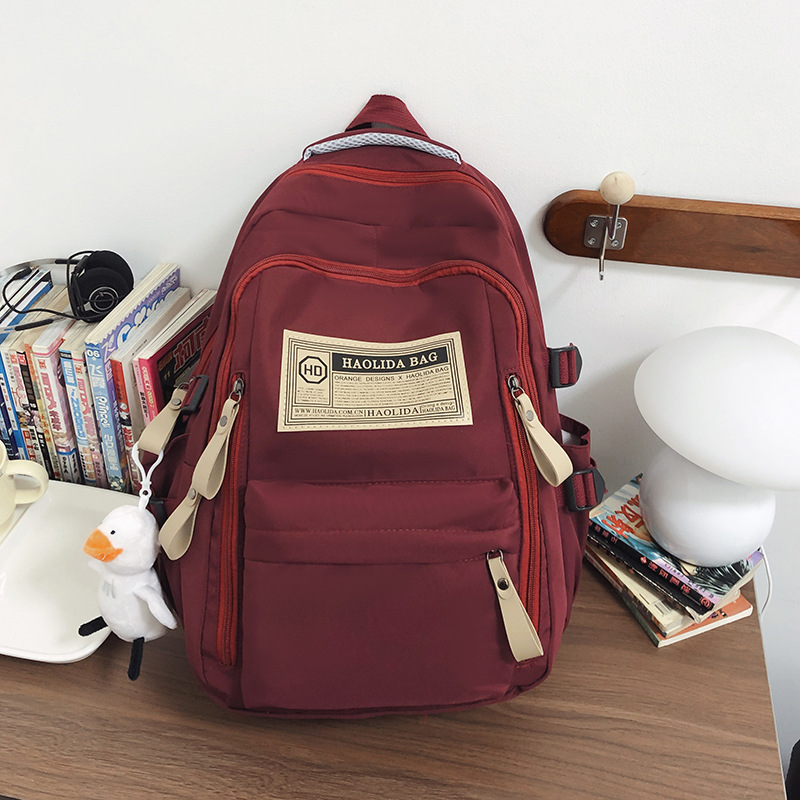 Double backpack, nylon, breathable, with pendant