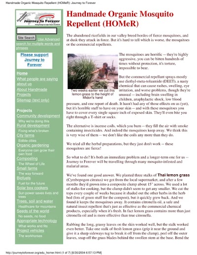 Handmade Organic Mosquito Repellent 2004