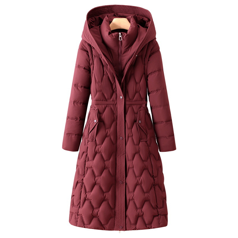 Long women's winter coat with tailoring and detachable parts