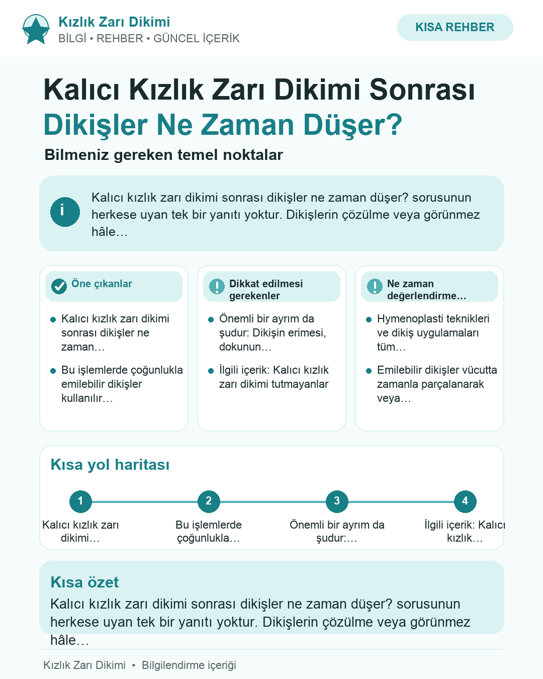 Kalıcı Kızlık Zarı Dikimi Sonrası Dikişler Ne Zaman Düşer?