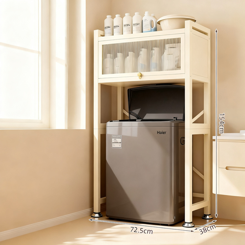 Steel Shelf for Washing Machine, 2–3 Levels with Doors