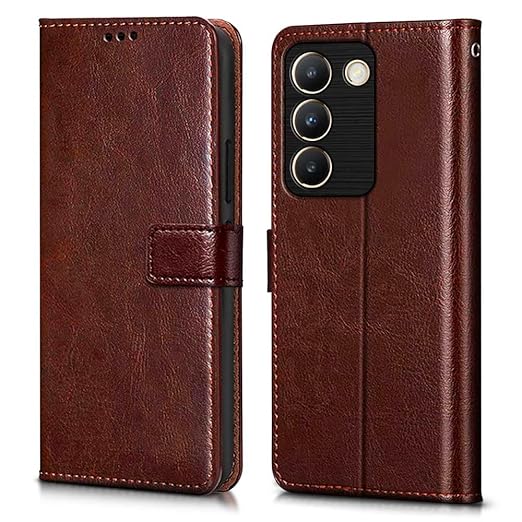 Flip Cover Back Case Cover for Vivo Y200e 5G | Vivo T3 5G (Flexible | Leather Finish | Card Pockets Wallet & Stand