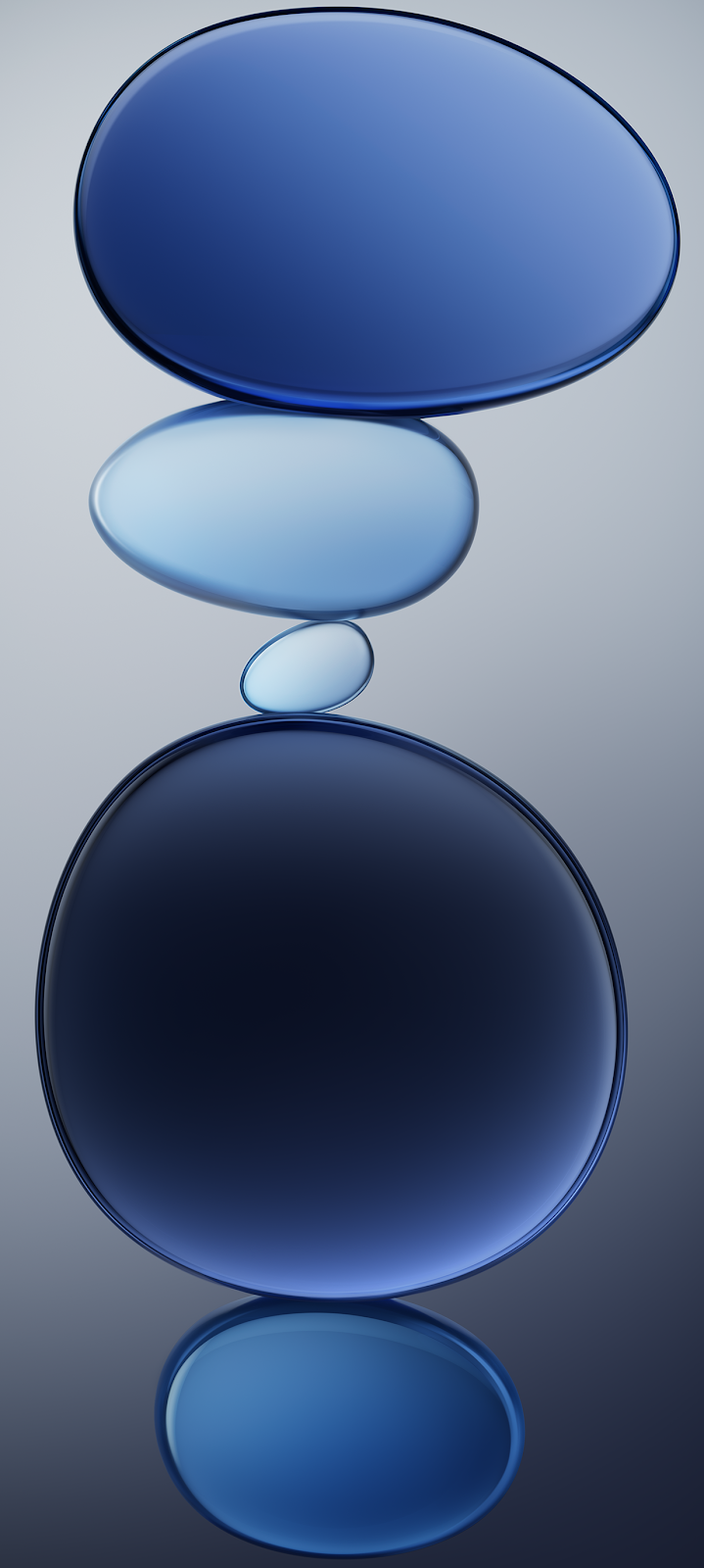 Abstract Blue Balanced Stones - 3D Digital Art Full HD iPhone Wallpaper (1236x2750)