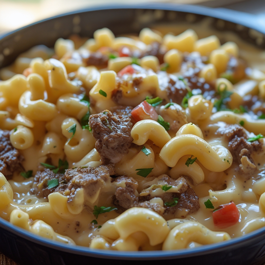 High-Protein Creamy Philly Cheesesteak Mac & Cheese - Easy Comfort Meal