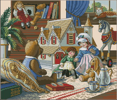 DIM03799 Doll House Tea Party