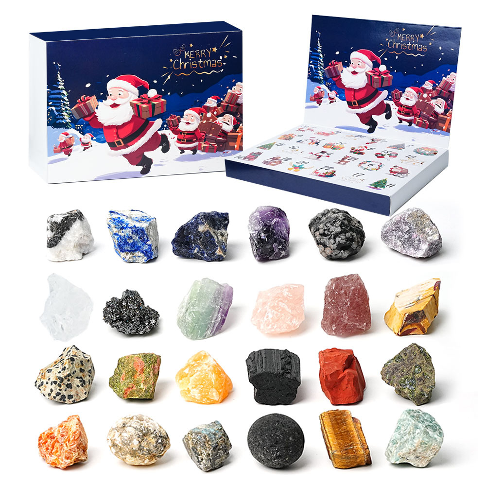 Adventskalender mit 24 Mineralien und Edelsteinen
