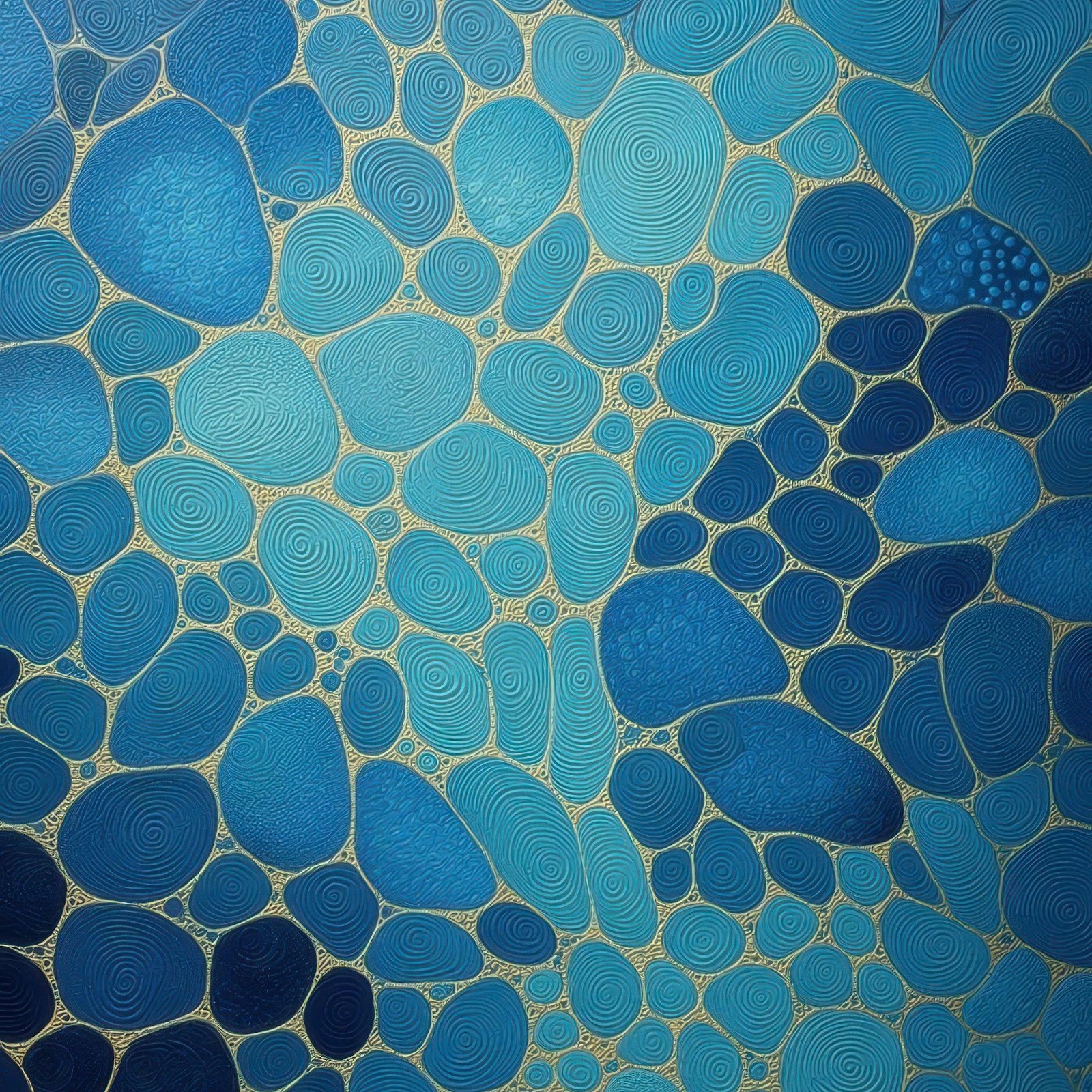 Download Abstract Blue Pebble Pattern 2K iPhone