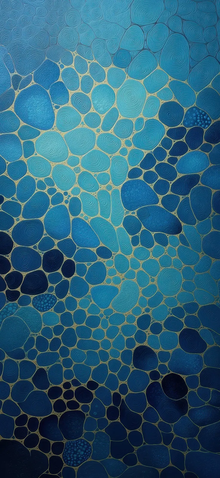 Abstract Blue Pebble Pattern - Abstract Digital Art 2K iPhone Wallpaper (1885x4096)