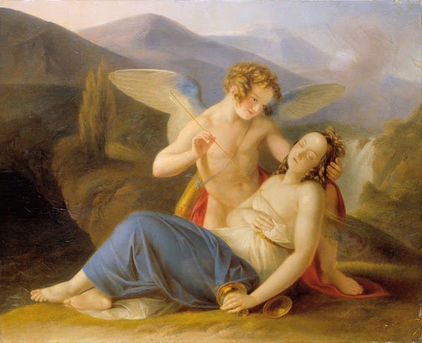 Psyche wird durch Amors Pfeil aus der Ohnmacht erweckt 1837