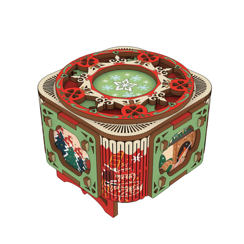 Decorative wooden music box to assemble