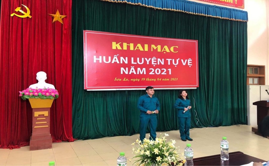 Ban Chỉ huy Quân sự Trường Đại học Tây Bắc - Ban Chỉ huy Quân sự Cục thuế tỉnh Sơn La khai mạc Huấn luyện Tự vệ năm 2021