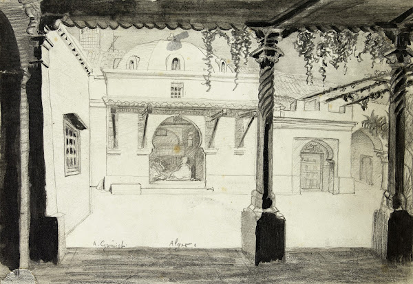 Intérieur de cour à Alger 1896