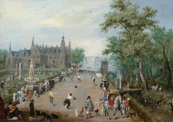 A Jeu de Paume Before a Country Palace about 1614