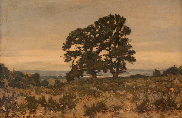 Deux arbres en lisière de forêt 19th Century