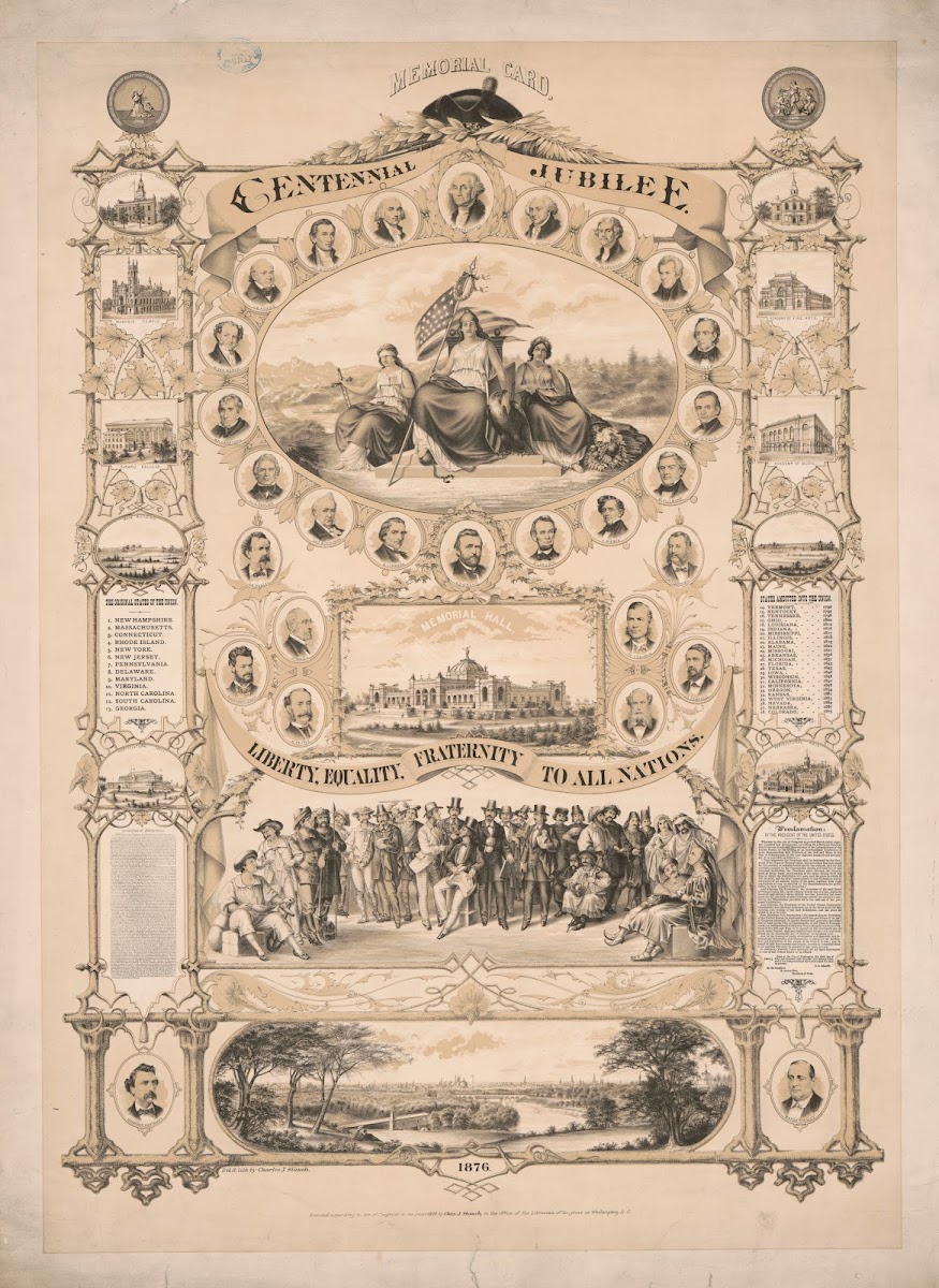 Centennial Jubilee Memorial Card 1876