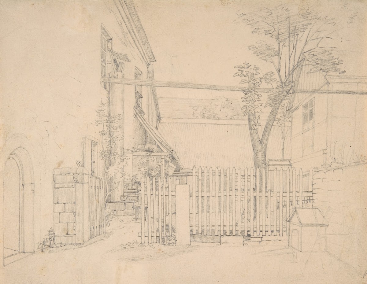 View of a Courtyard in Loschwitz early 19th century