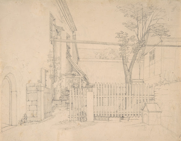 View of a Courtyard in Loschwitz early 19th century