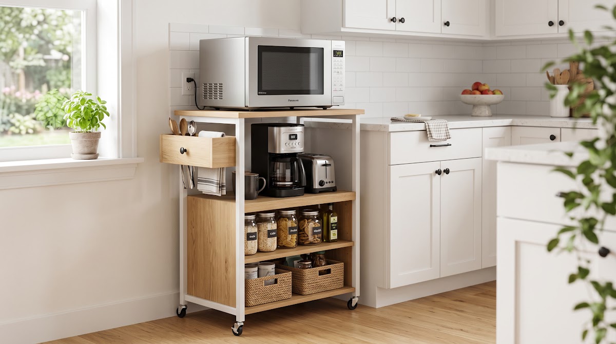 Best Microwave Carts with Storage for Small Kitchens (2026) - BEST COMPACT — IN CONTEXT