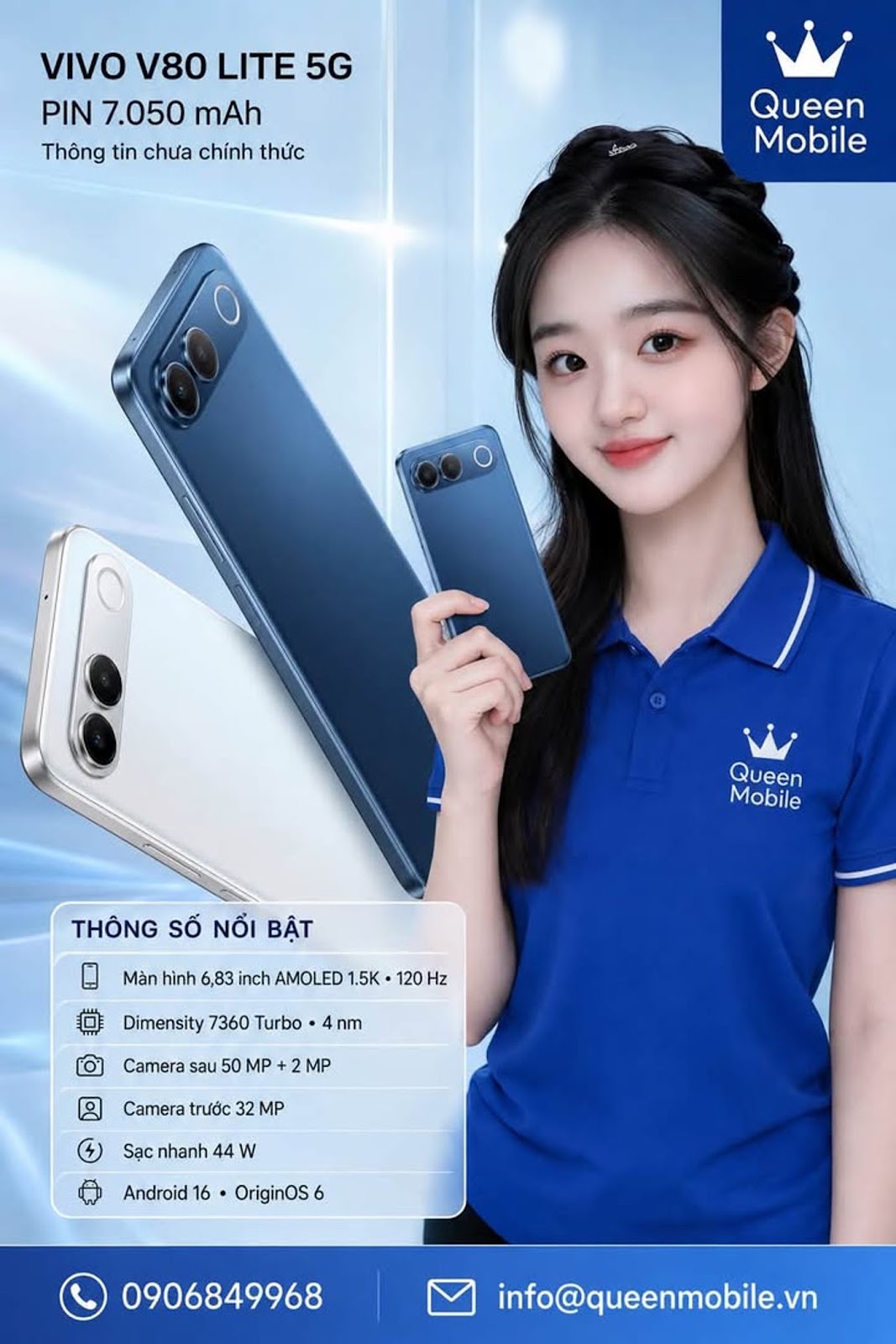 Vivo V80 Lite 5G представлен с аккумулятором емкостью 7050 мАч, но официально не подтвержден vivo #vivo #vivoV80Lite5G #vivoV80Lite #vivoS2 #Dimensity7360Turbo # Аккумулятор 7050 мАч #AMOLED #Android16 #Or
