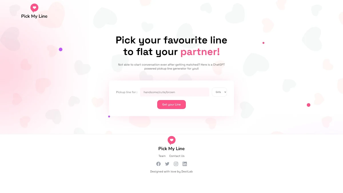 Captura de PickMyLine