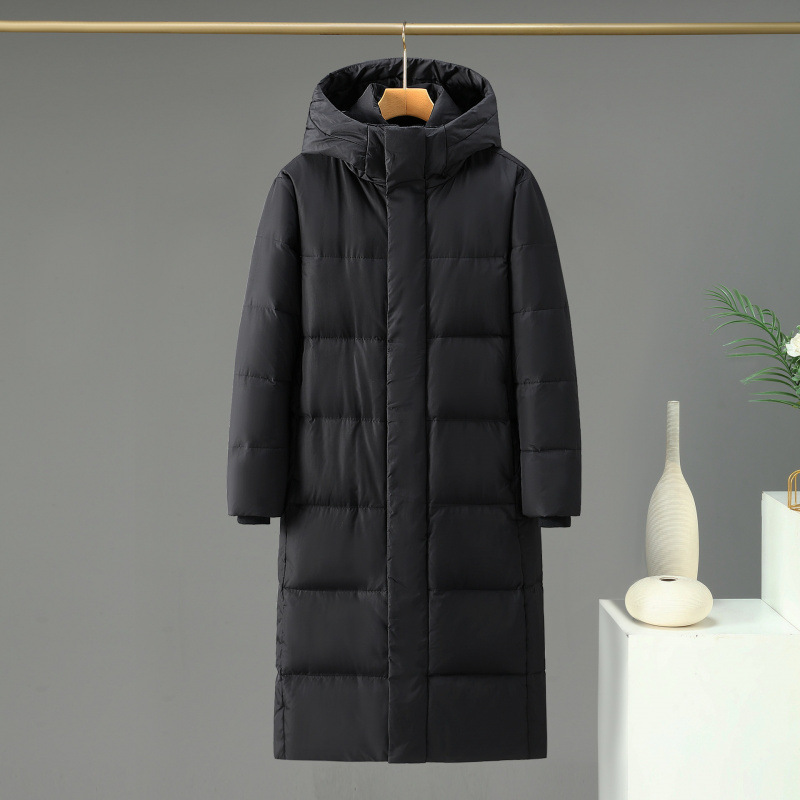 Long down coat, knee-length, for women and men