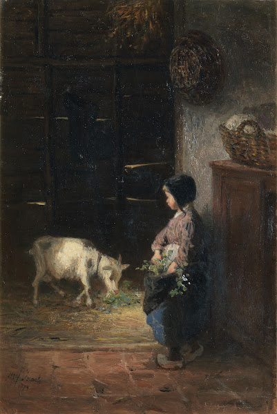 Feeding the pet goat 1879