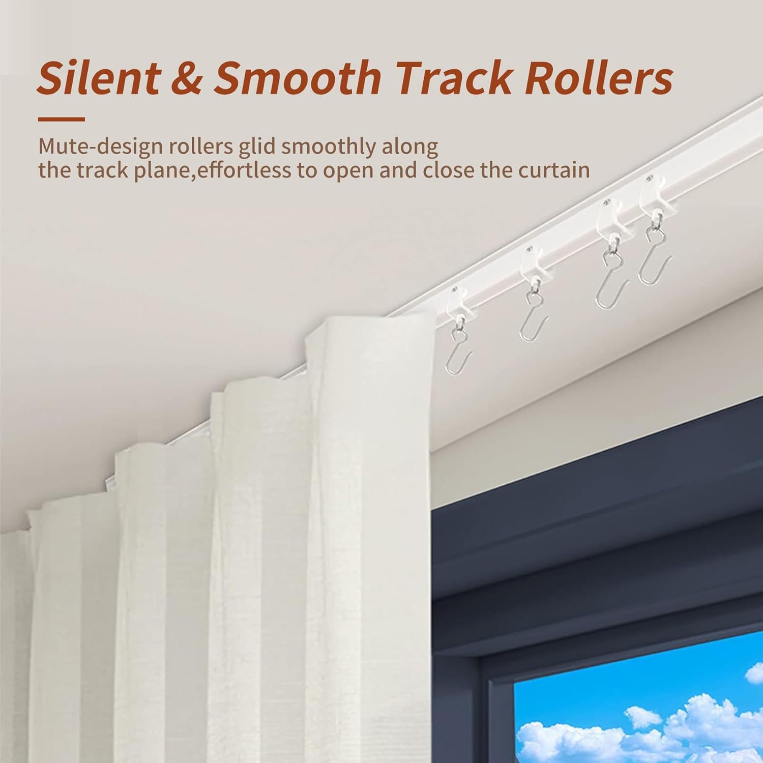 Flexible Curtain Track, 3 m, PVC, white
