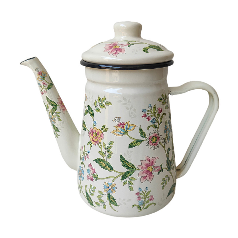 Enamel Hand Pouring Kettle made of Steel, 1.2 L