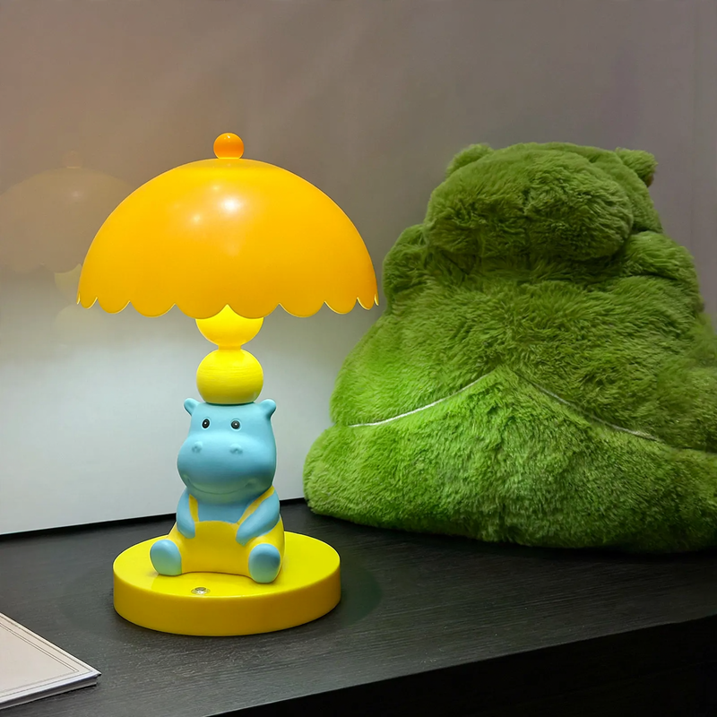 Hippopotamus Table Lamp, Plastic, American Style