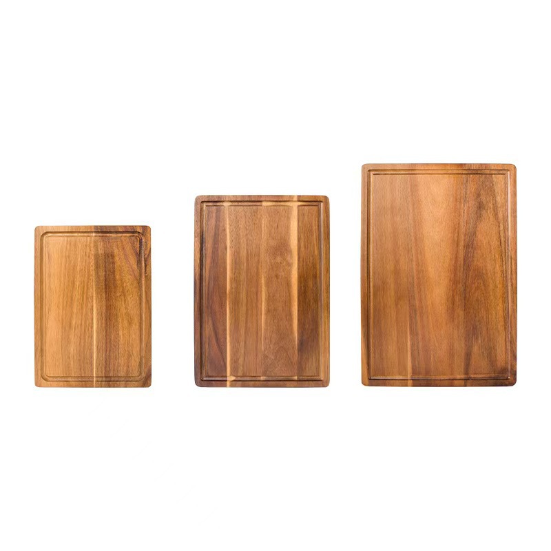 Holz-Schneidebrett, quadratisch, einzeln oder 3er-Set