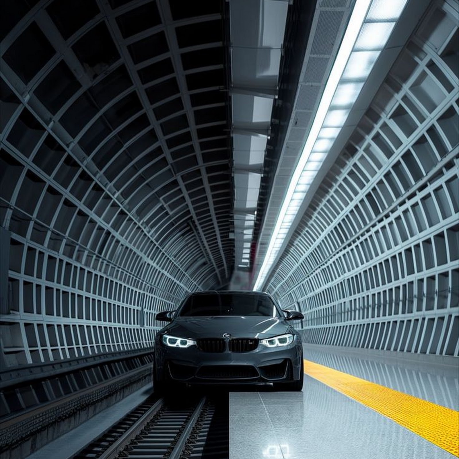 Download BMW in Subway Tunnel iPhone