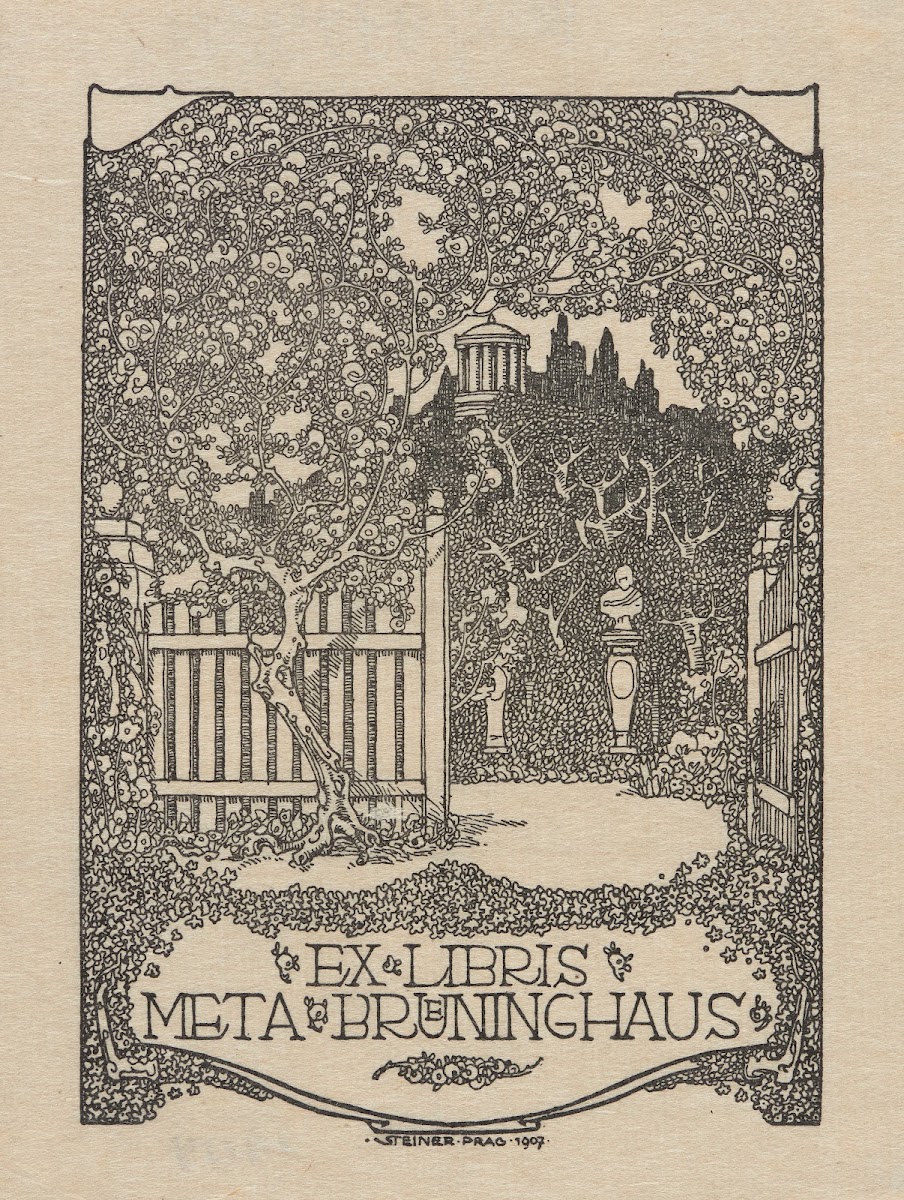 Bookplate of Meta Breuninghaus 1907