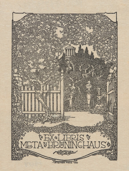 Bookplate of Meta Breuninghaus 1907
