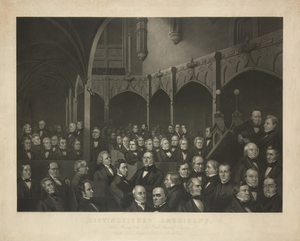 Distinguished Americans at a meeting of the New York Historical Society 19th cen