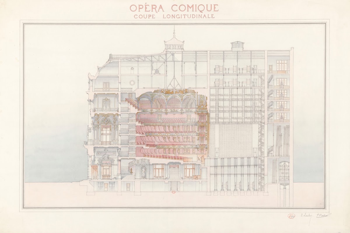 Opéra Comique  Coupe longitudinale 1893