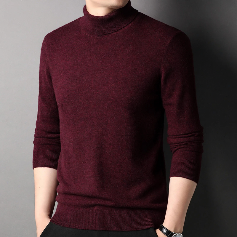 Men's Wool Sweater, Turtleneck, Classic Design