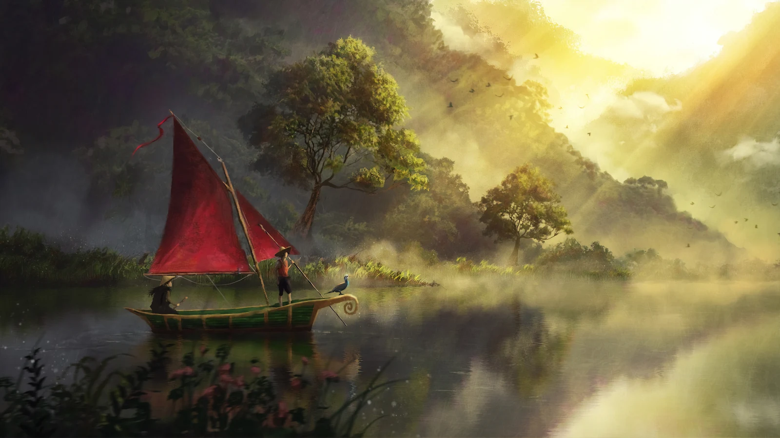 A Stunning Digital Art, Artwork, Drawing, Digital Painting, Reflection 4K Desktop and Mobile Wallpaper Background (3840x2160)