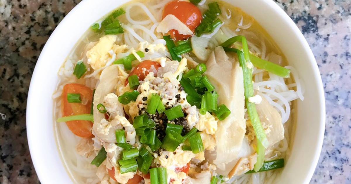 BÚN CANH TRỨNG CÀ CHUA 🍅 ft. 🍄