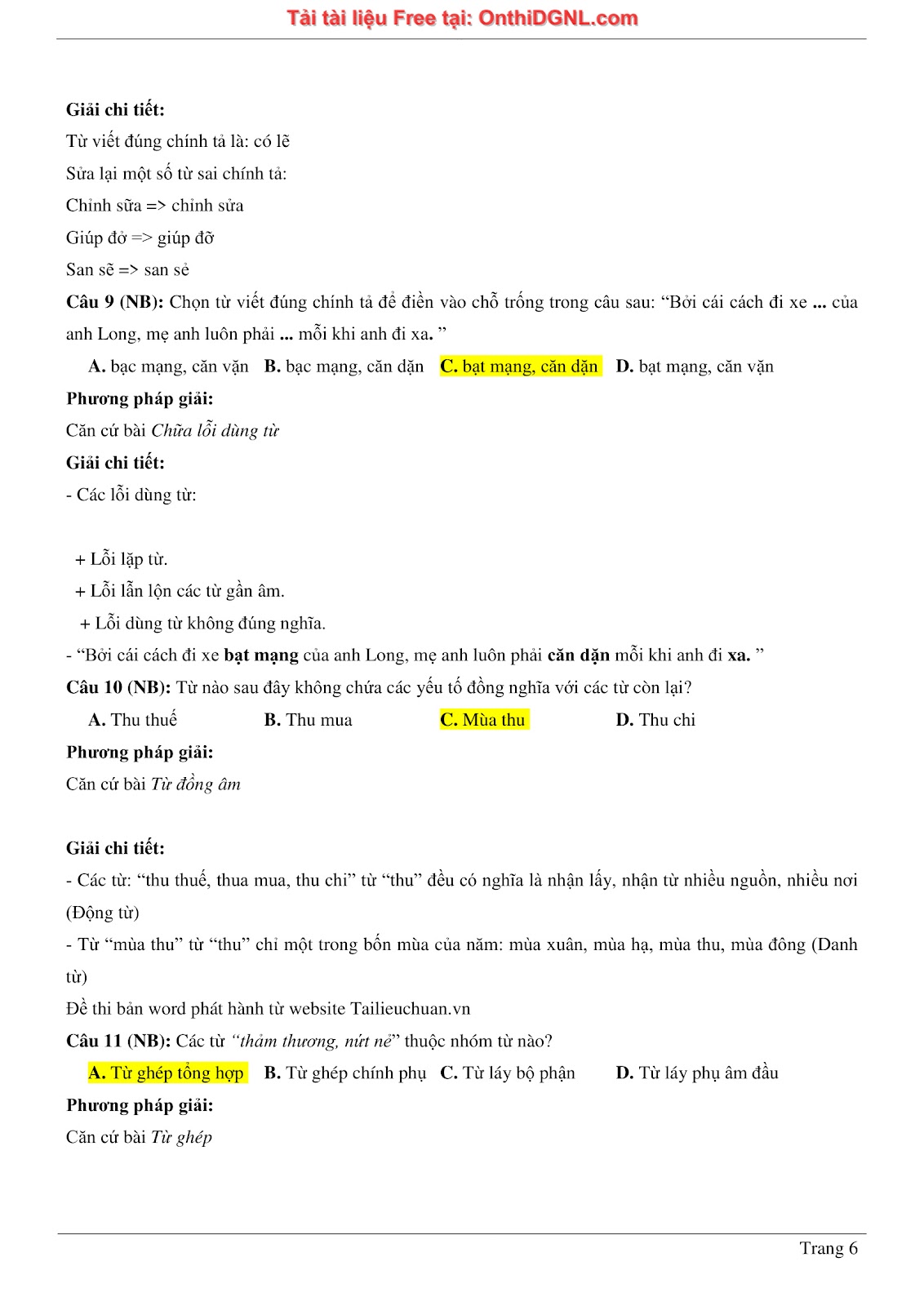 500 bài tập môn Ngữ Văn - Ôn thi ĐGNL ĐHQG TP HCM Phần 3