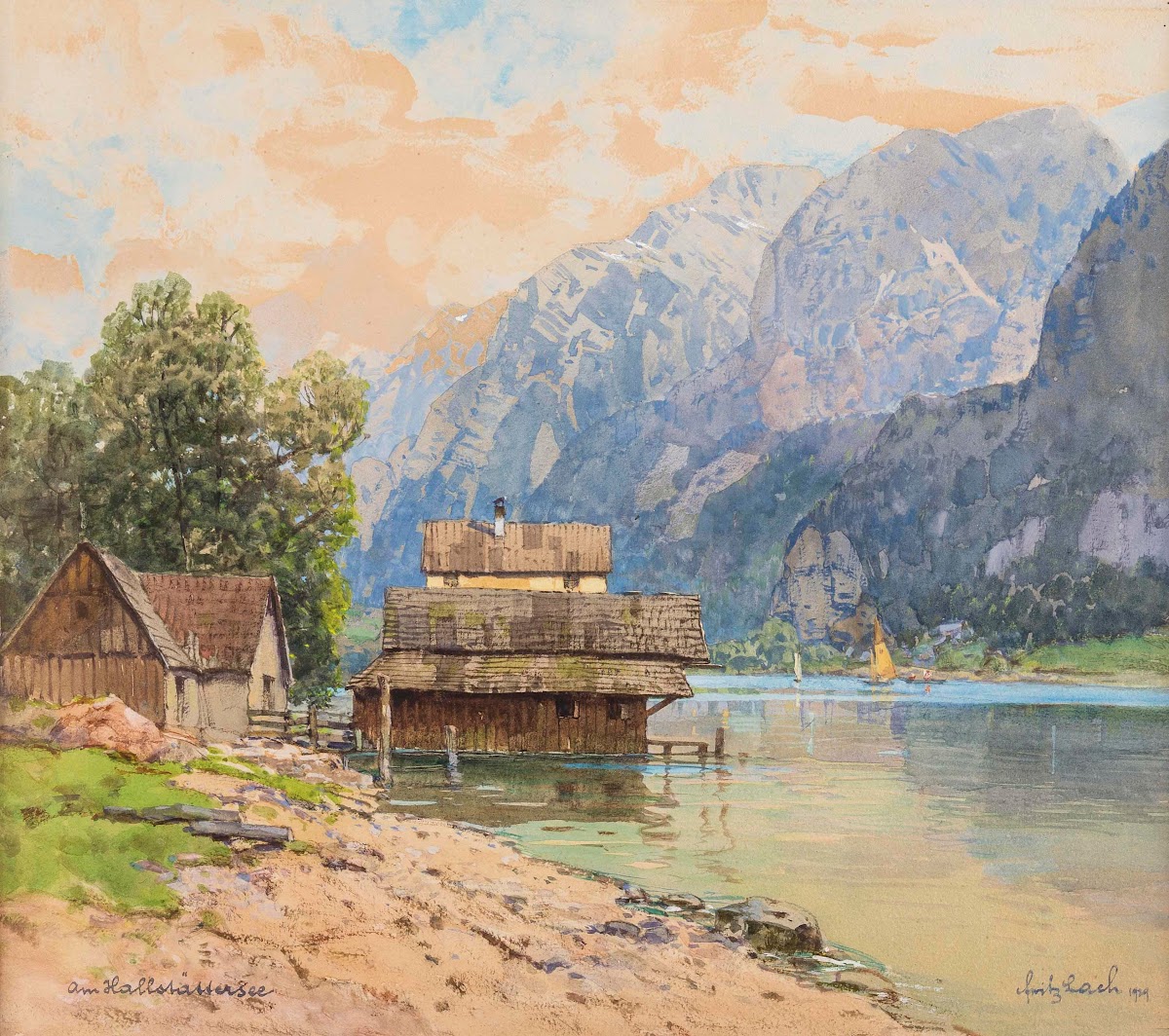Bootshäuser am Hallstätter See