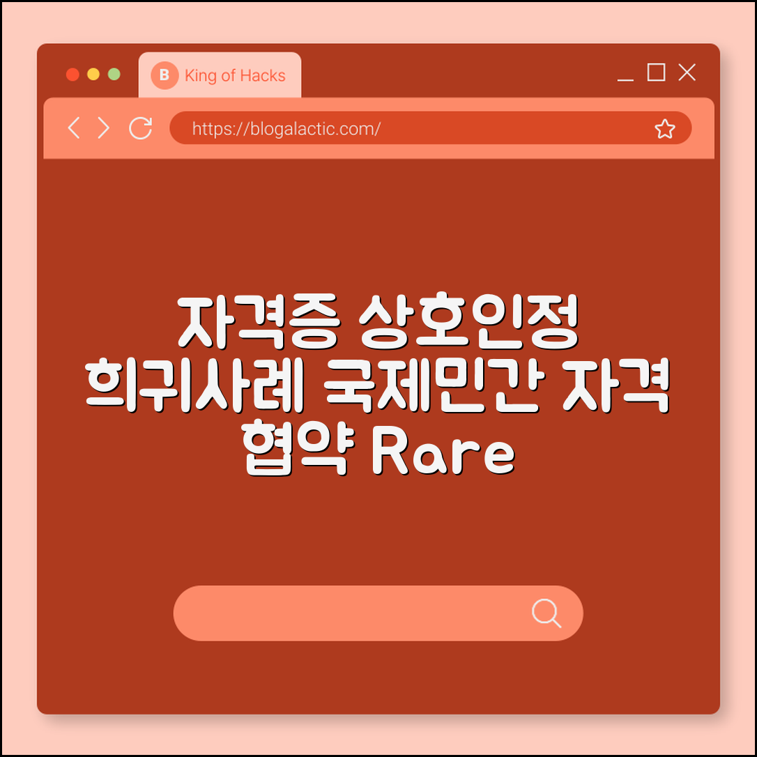 자격증 상호인정 희귀 사례 (국제자격, 민간, 상호협약)