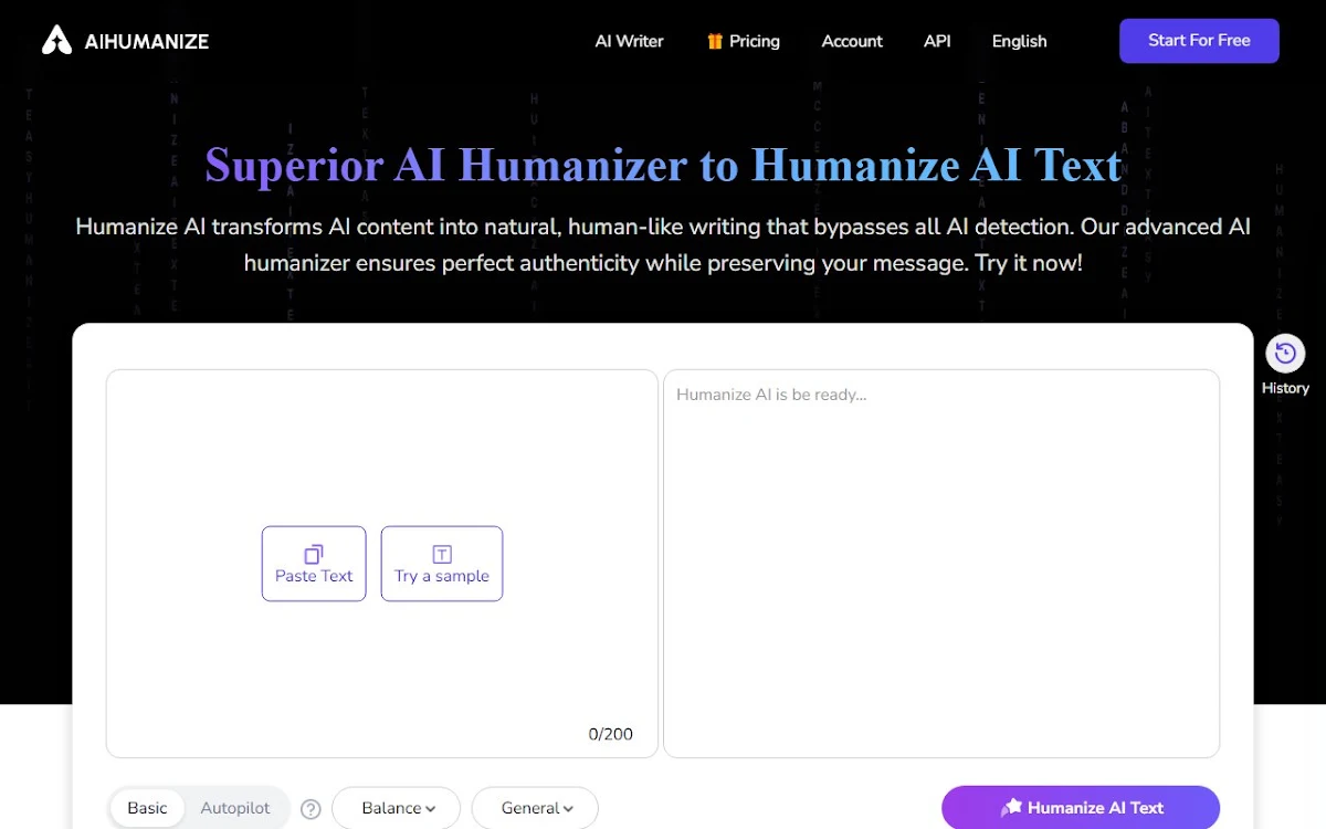 Captura de AI Humanize