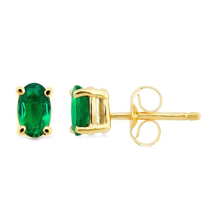 Oval Shape Gemstone Stud Earrings