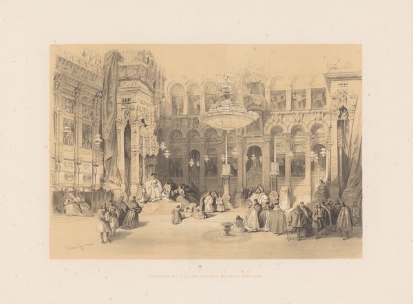 Intérieur de léglise Grecque du Saint Sépulcre 1852