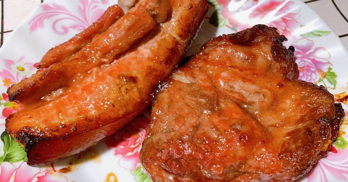 Thịt xá xíu bằng nồi chiên không dầu