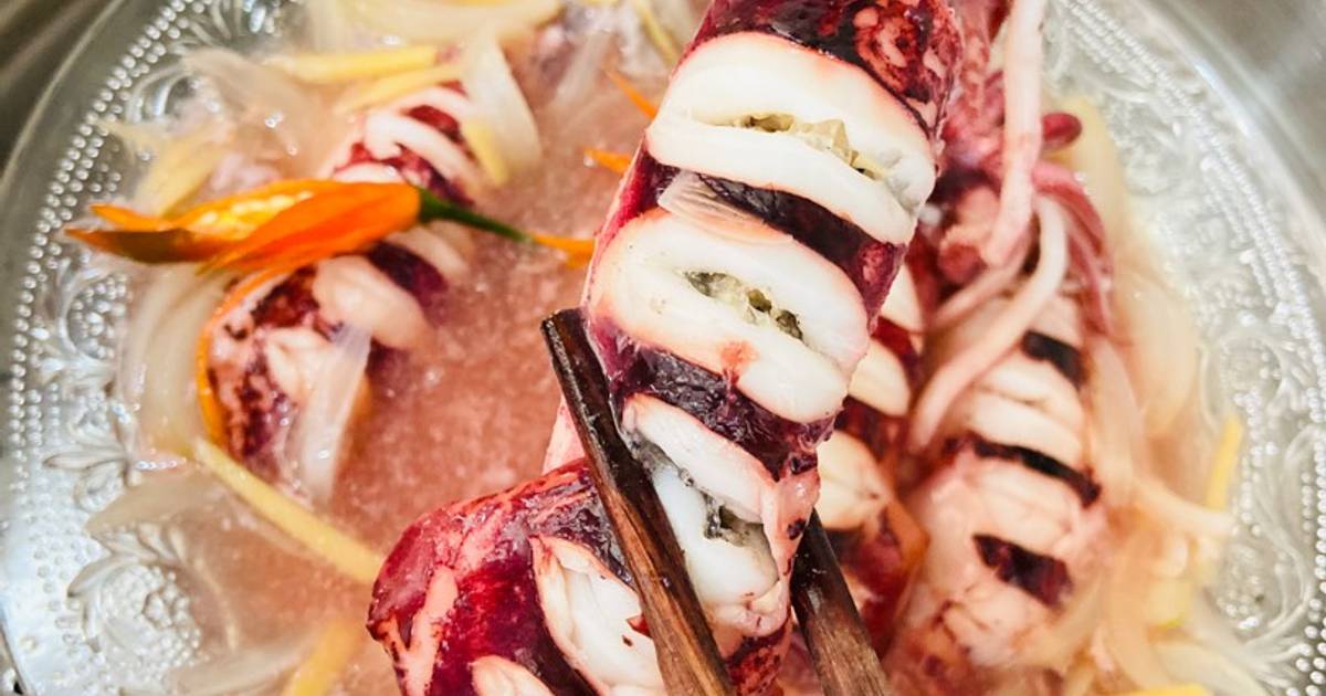 Mực hấp gừng hành