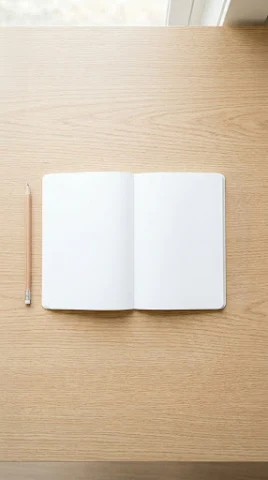 Open Notebook Blank Page Desk